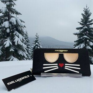 Karl Lagerfeld Paris Choupette Continental Faux Leather Wallet (NWT)